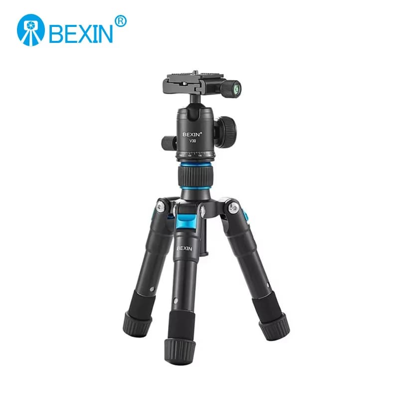 BEXIN MS08 Portable Mini Camera Tripod with 360° Ball Head Lightweight Travel Stand Tabletop Video Tripod for DSLR Camera Phone