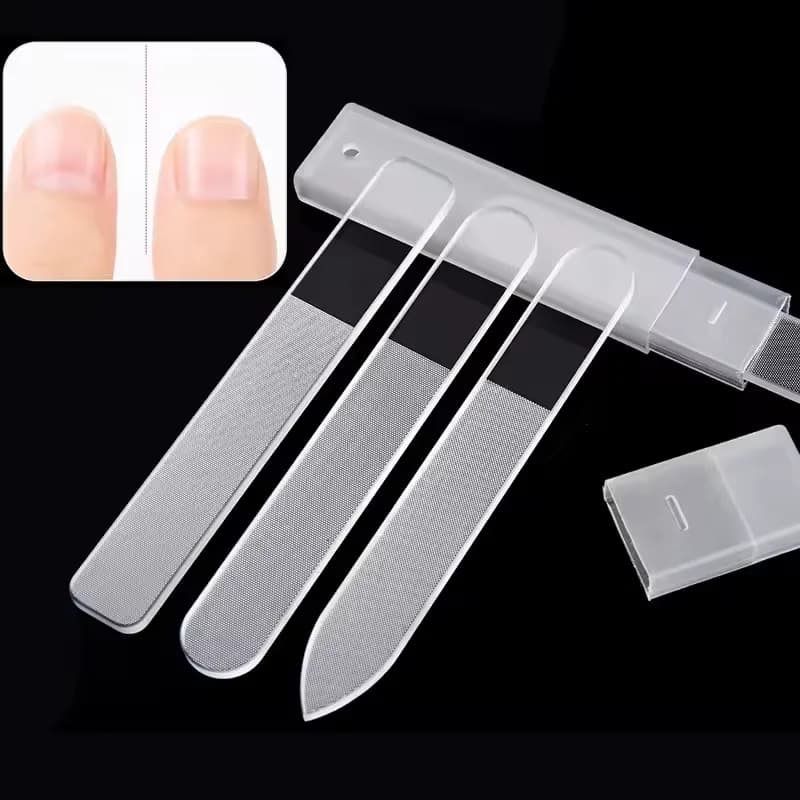 1pz Lima per Unghie in Vetro Nano Professionale, Lima Trasparente per Levigatura e Lucidatura, Attrezzatura per Manicure e Nail Art