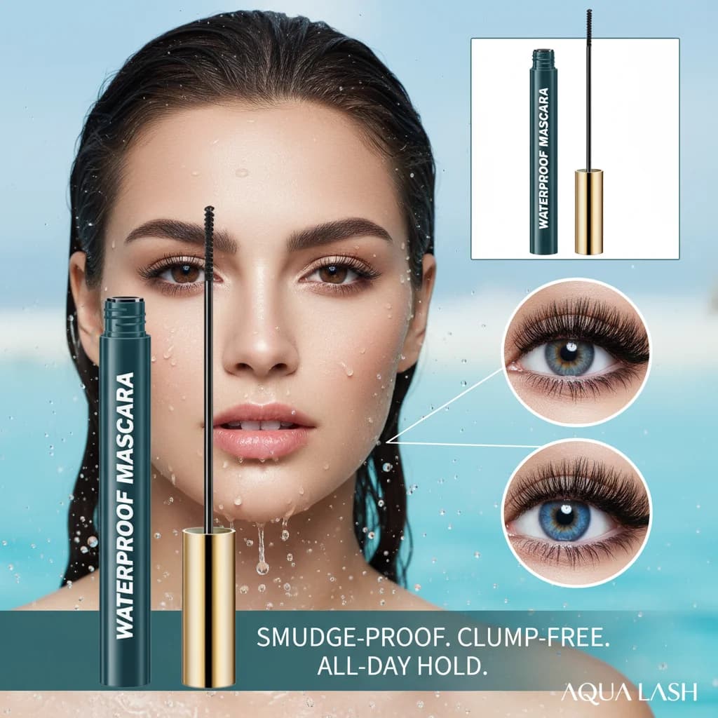 Mascara 4D Impermeabile Nero Marrone con Spazzola Ultra Sottile, Lunga Durata, Anti-Sbavatura, Allungante e Volumizzante per Ciglia