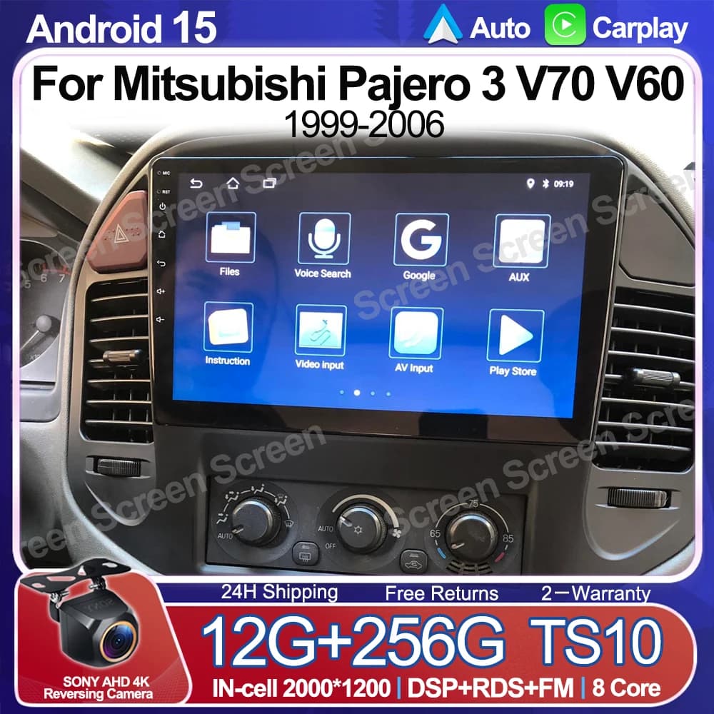 Android 15 Per Mitsubishi Pajero 3 V70 V60 1999-2006 Auto Radio Lettore di Navigazione Stereo Multimediale Unità di Testa Senza Fili Auto GPS