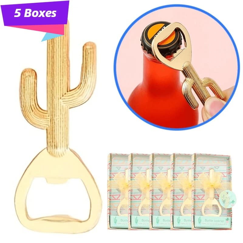 Set di 5 Apribottiglie Divertenti a Forma di Cactus, Gadget Creativi per Bomboniere Matrimonio e Decorazioni Bar