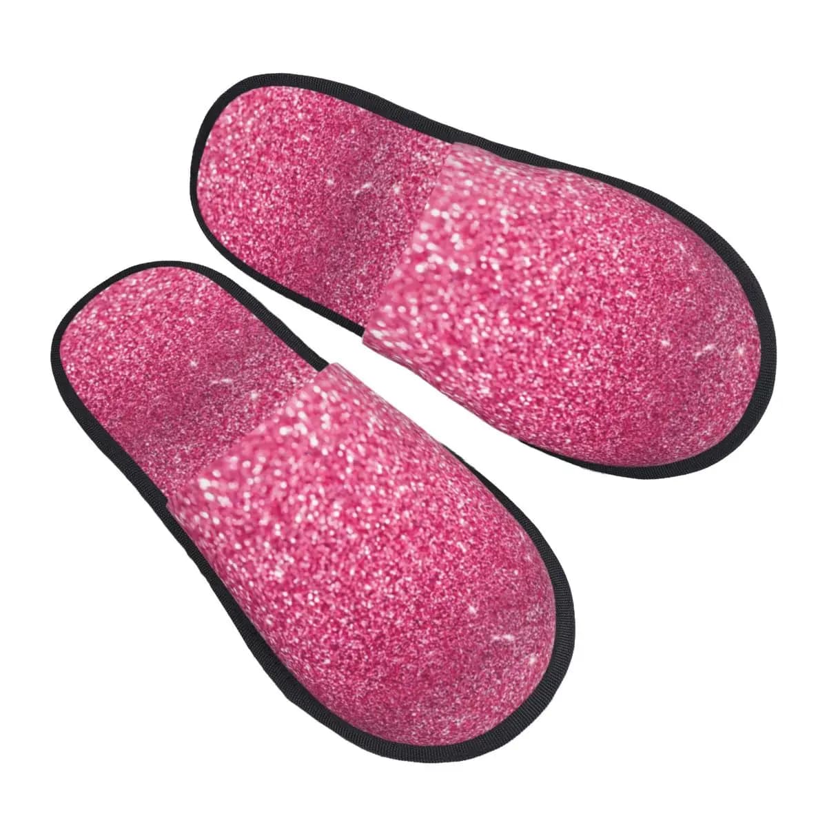 Custom Silver Pink Glitter Sparkle Diamond House Slippers Women Memory Foam Bling Crystal Rhinestone Slip On Spa Slipper Shoes