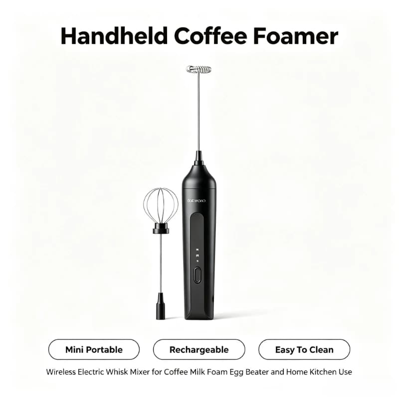 Circle Joy 3 Speed Handheld Electric Milk Frother Portable Mini Coffee Foam Maker Egg Beater Blender EMF09