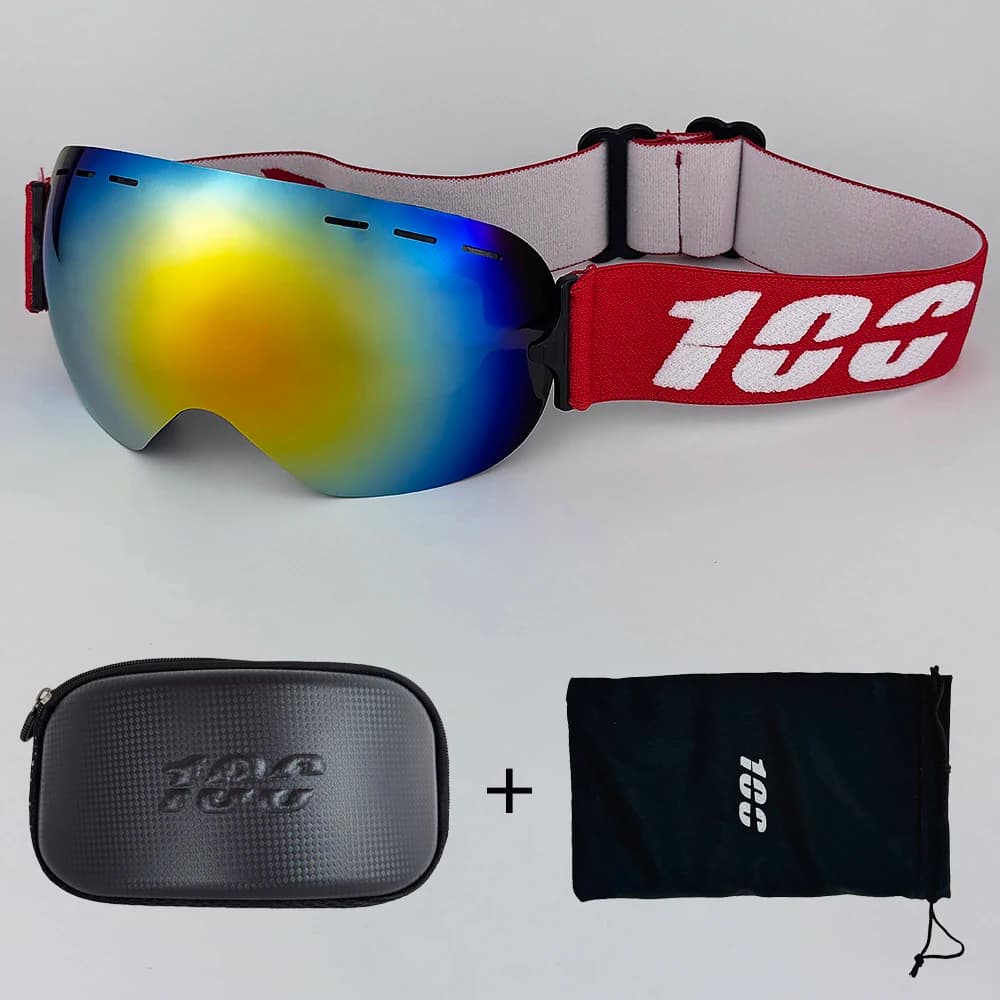 100 LIGHTWEIGHT Occhiali da sci professionali da uomo UV400 Occhiali da sci per snowboard antiappannamento per adulti Occhiali da neve invernali ultraleggeri da donna