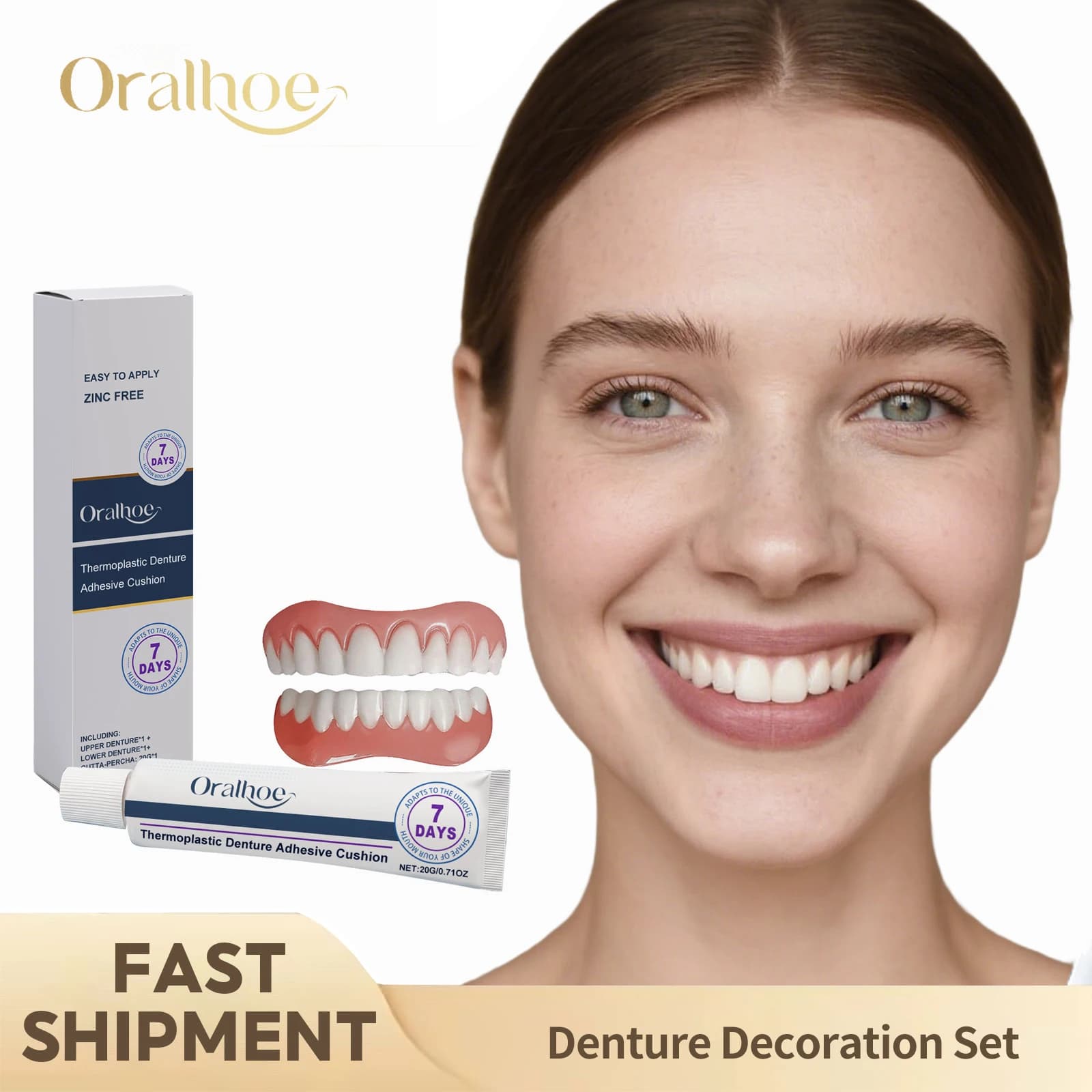 Adjustable prosthesis Teeth whitening Lower fake teeth set Perfect smile for adult silicone prosthesis simulation