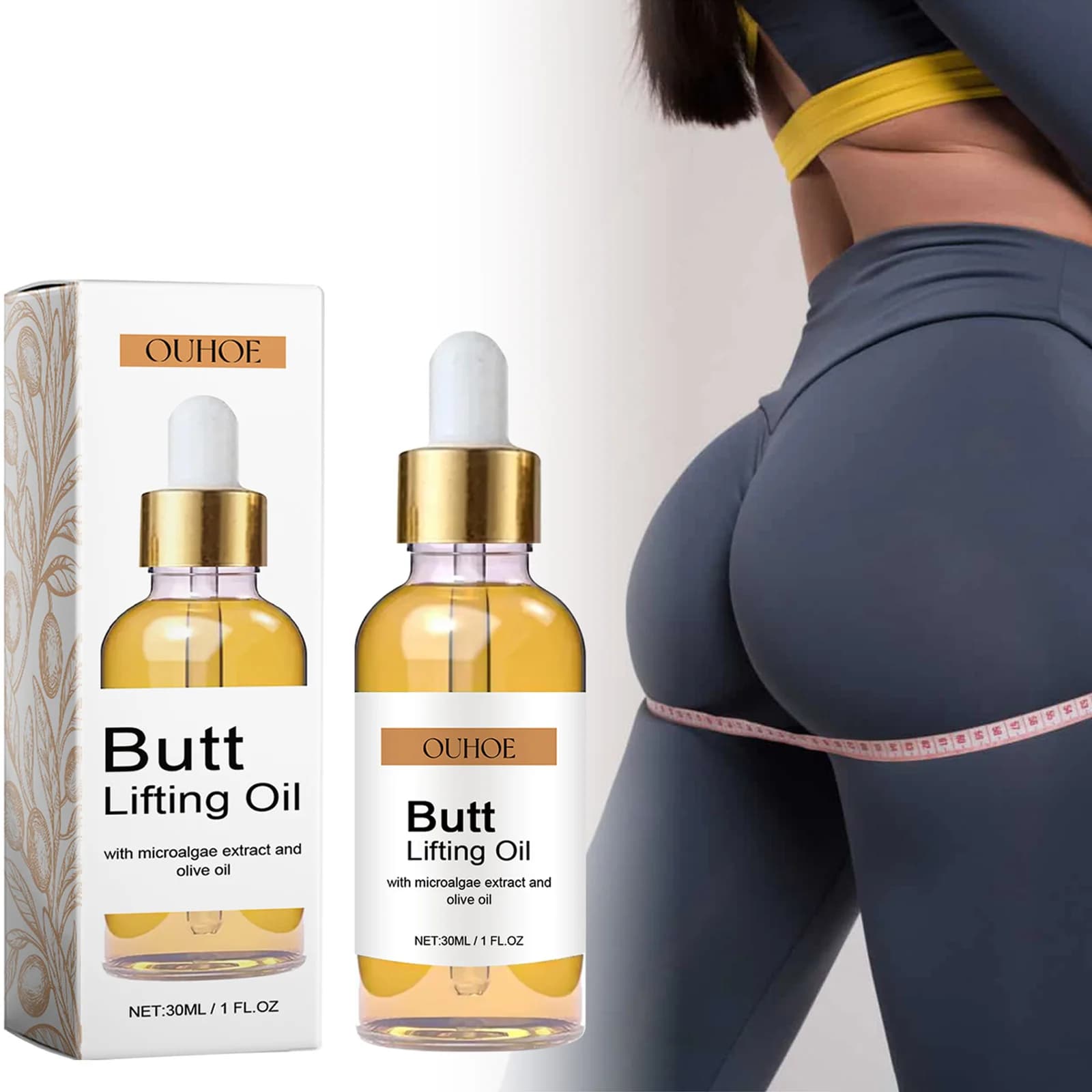 Butt Lifting Oil Buttocks Essential Oil Firming & Moisturizing Body Massage Oil for Hip Skin Elasticity Bigger Buttock Hip Lift