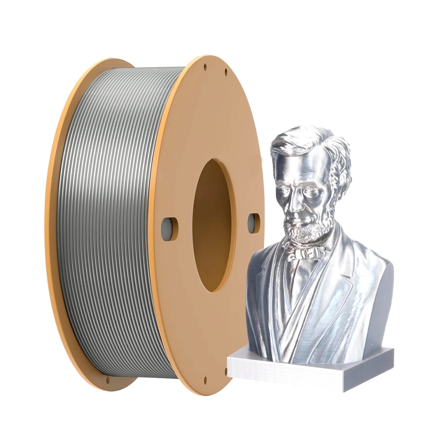 PLA silver with silk finish 1,75 mm: compatible with Bambu Lab, Creality, Anycubic – 0.25 kg Silver
