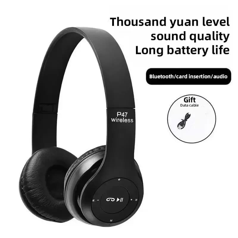 Wireless Bluetooth Headphones P47 Vibration Headphones with Noise Cancellation for iPhone Huawei Samsung S22 Audio Device Accessories