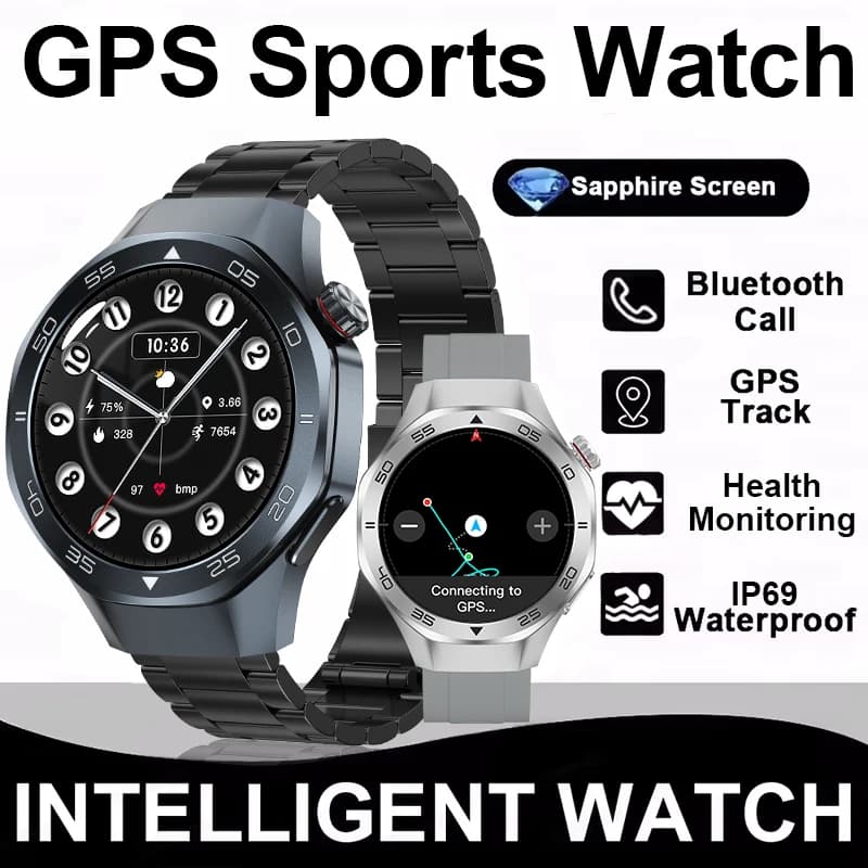 New 1.53 "AMOLED GPS Screen Positioning Sports Bracelet Intelligent 3ATM Waterproof HD Health Monitor Bluetooth Calling Watch 2025