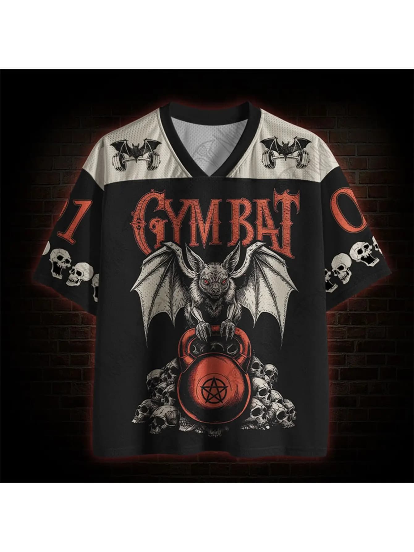 T-shirt da uomo americana per allenamento estivo, con stampa di rachette e manubri, comoda e traspirante, con scollo a V e maniche corte, ideale per sport all'aperto.
