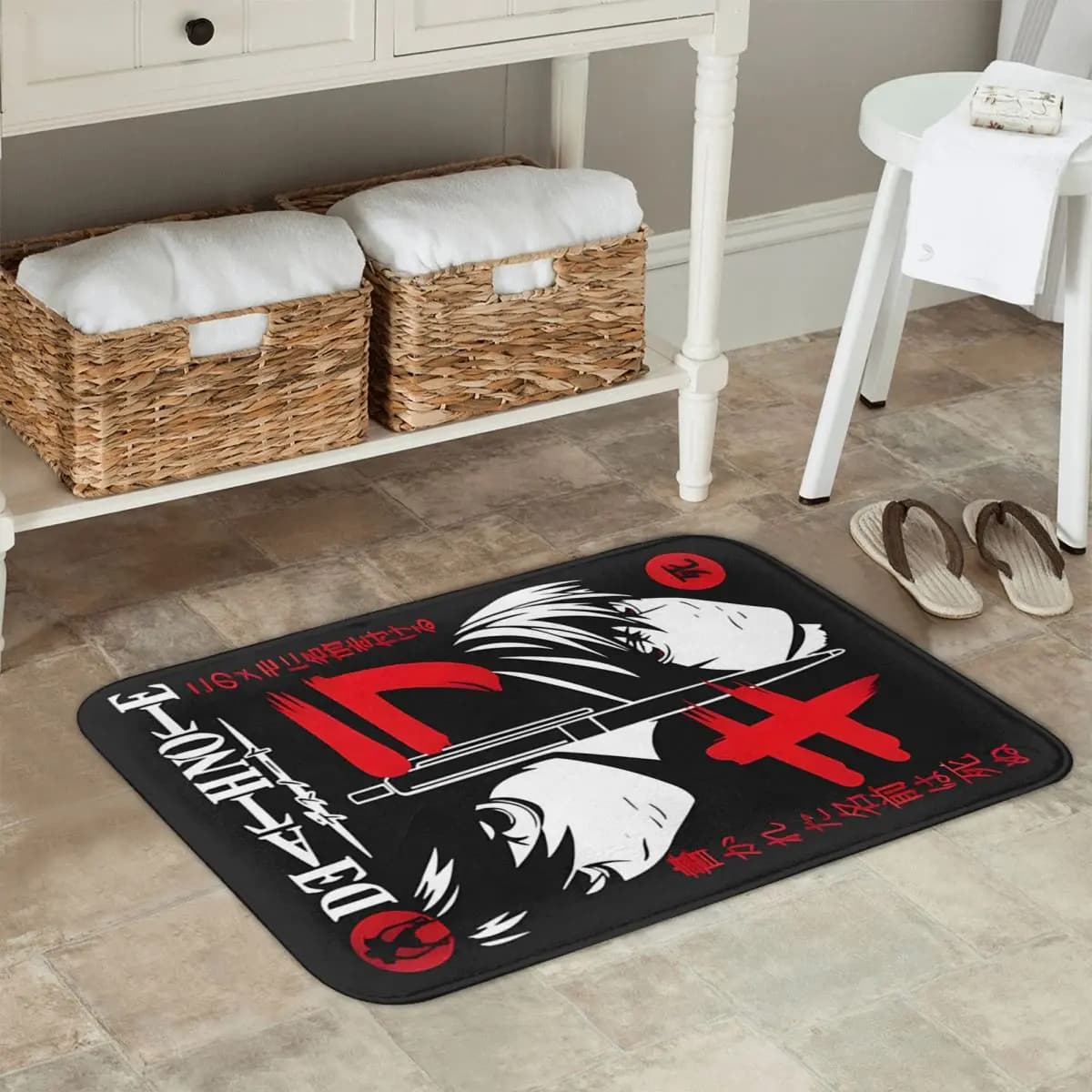 Anime Death Note Kira e L Art Zerbino antiscivolo Tappetino Antiusura Tappeto per ingresso cucina Tappetini poggiapiedi camera da letto di casa