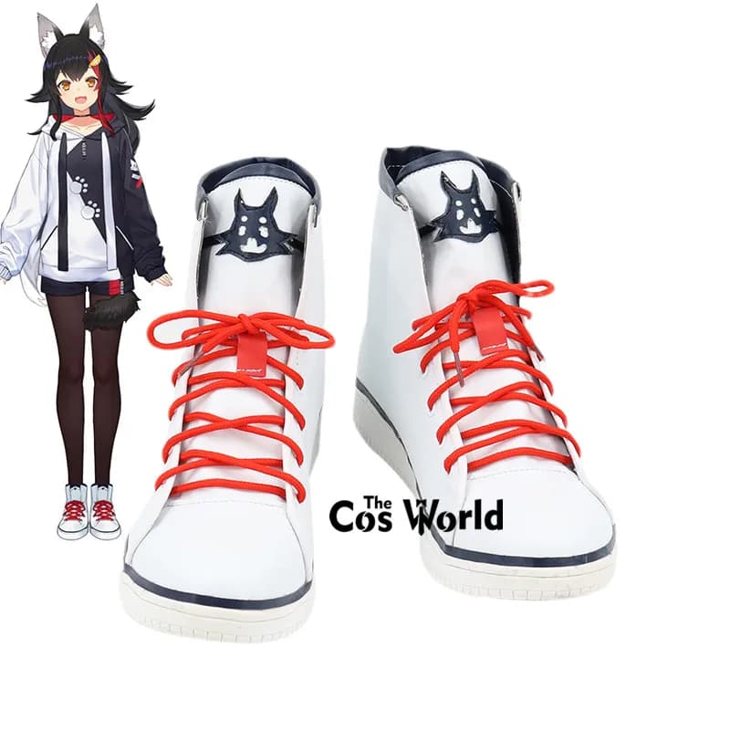 YouTuber virtuale Hololive VTuber Ookami Mio Personalizza stivali per scarpe cosplay anime