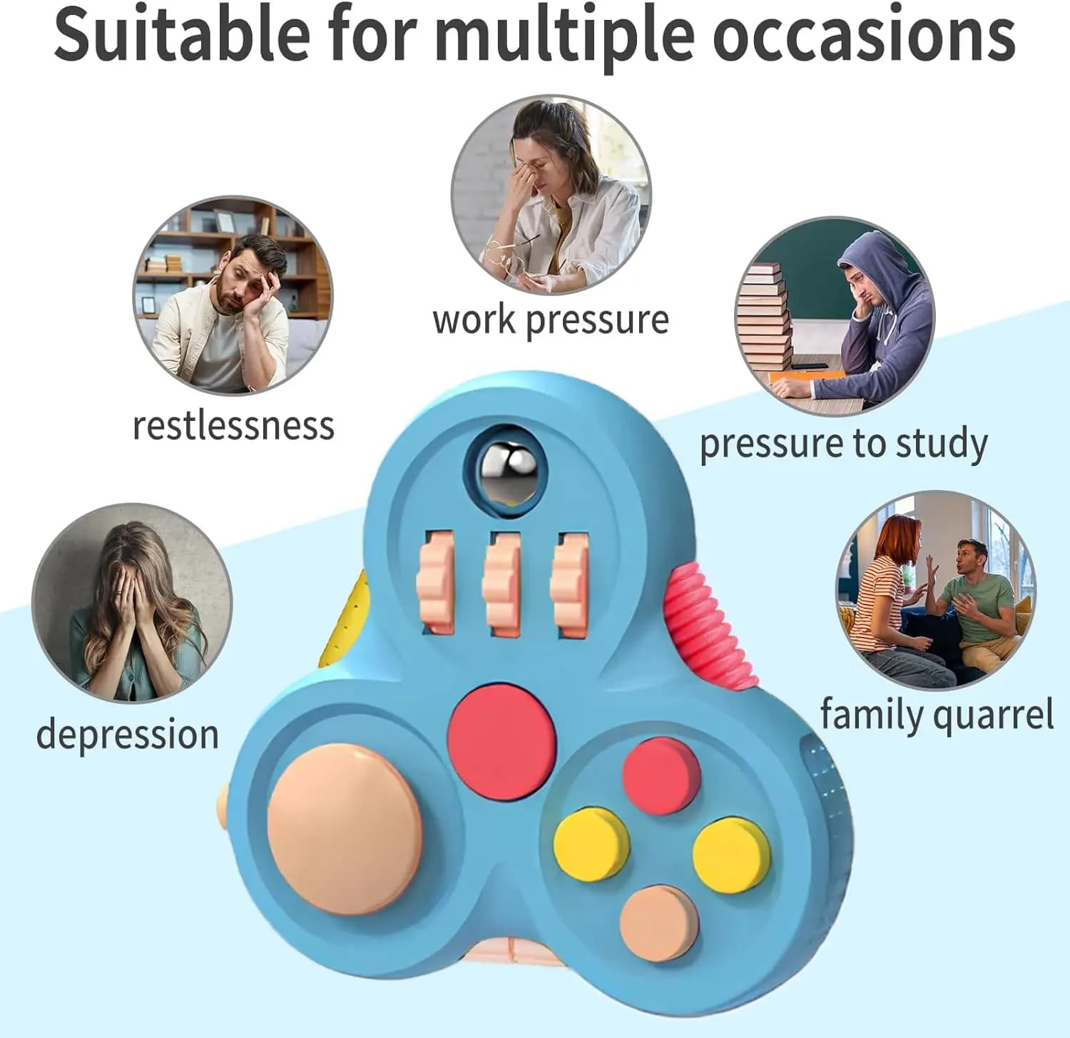 Giocattoli sensoriali fidget spinner antistress per autismo, sollievo dall'ansia, giocattoli ADHD, pad spinner sensoriale