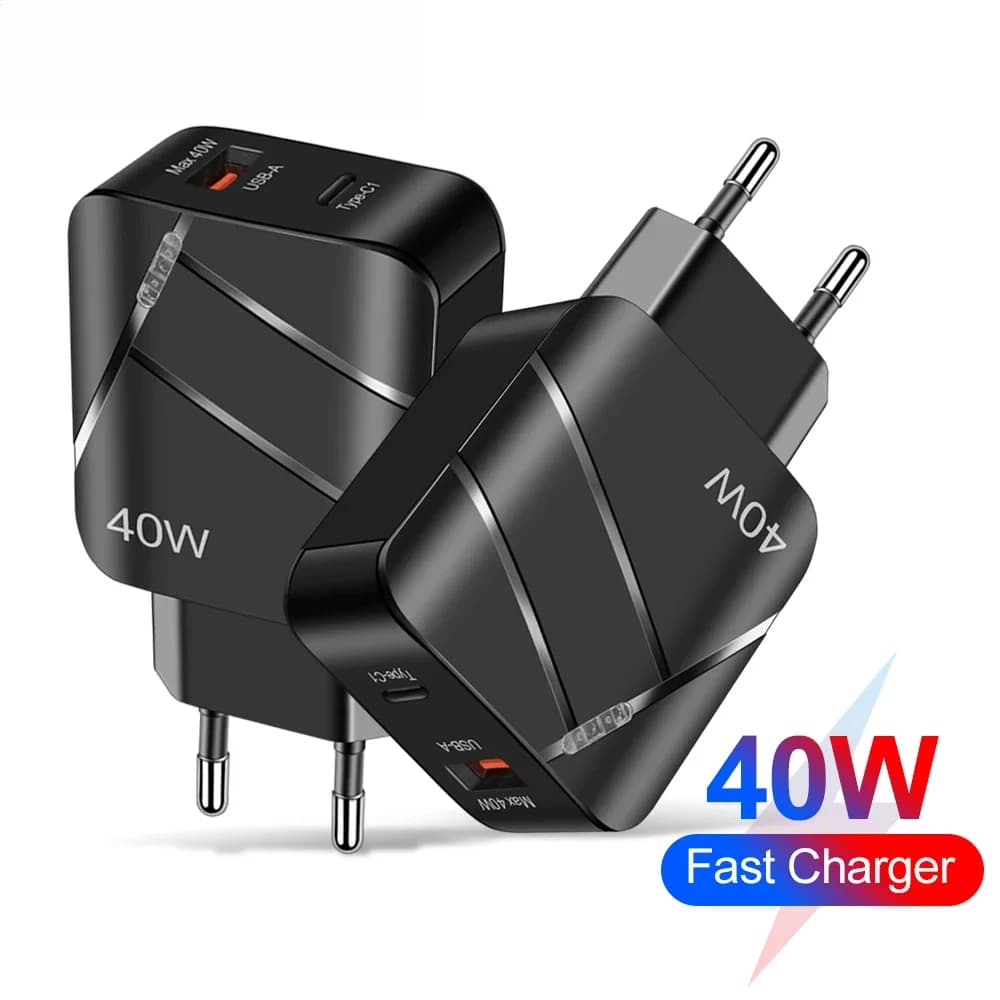 PD 40W USB Type C Fast Charging Phone Charger USB C QC3.0 Wall Charger Power Adapter For iPhone Xiaomi VIVO USB Travel Adapter