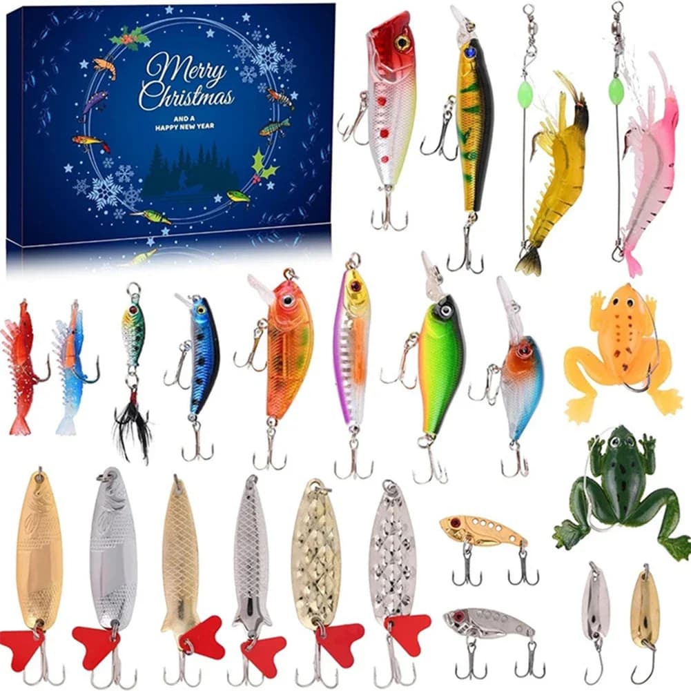 For Fisher calendar box for countdown for Christmas fishing Calendar box for countdown for 24-day fishing equipment Creative Christmas surprise gift