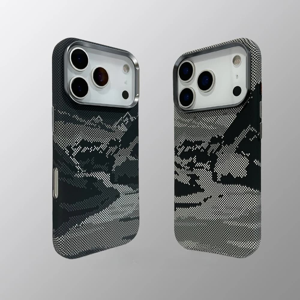 Abstract Magnetic Case Mountains Rivers for iPhone 17 16 15 Pro Max Magneti Back Cover Camera lens Full Ring Duro PC Phone Coque