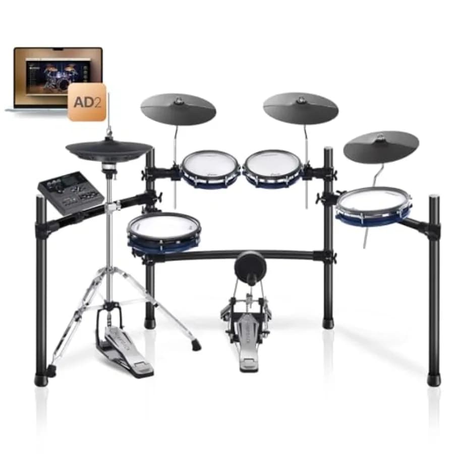 Batteria Elettronica ACE-360 con Pad da 8'', 3x12 Piatti con Choke, 12 Hi-hat Indipendenti, 5 Bass Drum, 52+ Kit Batteria e 918 Suoni