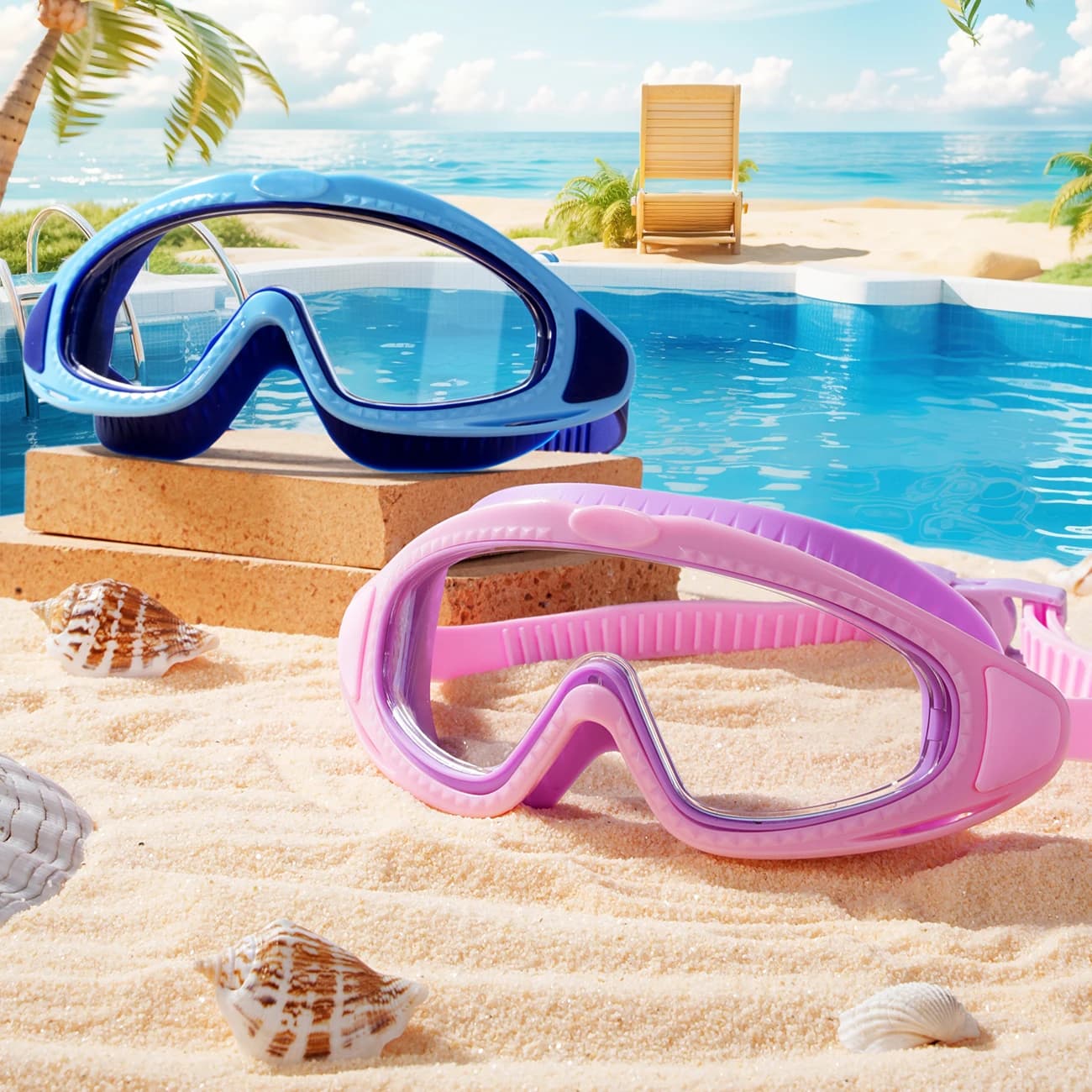 Unisex Swimwear for Adults with Soft Silicone Padding - Anti-fog, UV Protection, Design Anti-infiltration for a Clear Diving Vision