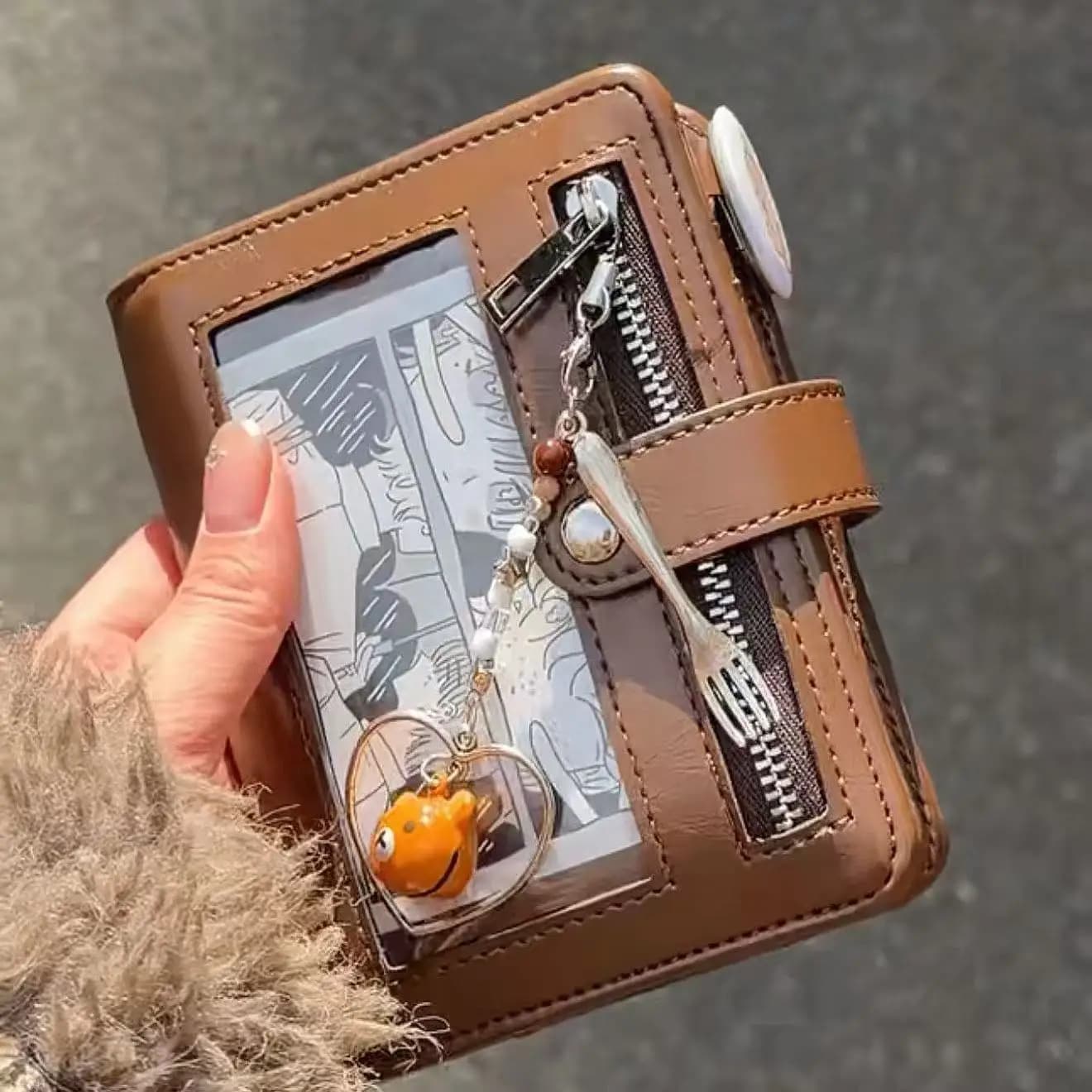 Japanese-style Vintage Brown A7 Leather Multifunctional Loose-leaf Planner INS High-appearance Student Portable Notebook Gift