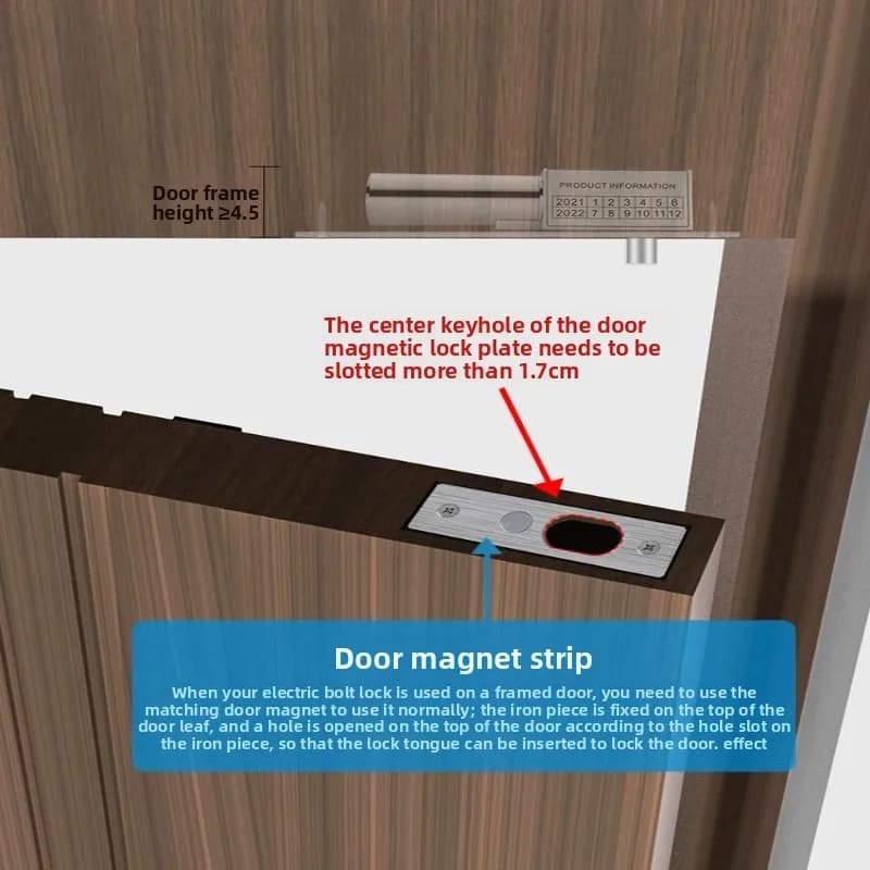 KOB Access Control Electric Plug-in Lock Narrow Surface Concealed Embedded Pin Lock Delayed Feedback Electric Control Lock