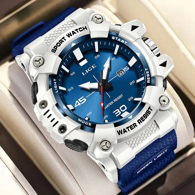 Nuovo Orologio da Uomo Originale di Lusso LIGE, Orologio da Polso al Quarzo da Uomo alla Moda, Impermeabile e Luminoso, con Cinturino in Silicone per Business