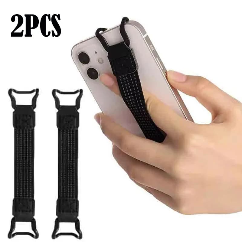 2 Pieces Universal Elastic Strap for Phone and Tablet, Anti-slip Strap with Buckle for Use with One Hand