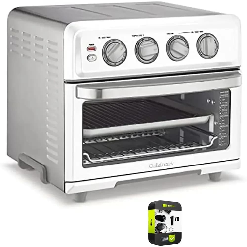 Forno tostapane Cuisinart TOA-70W AirFryer con grill bianco, pacchetto con protezione avanzata CPS da 1 anno