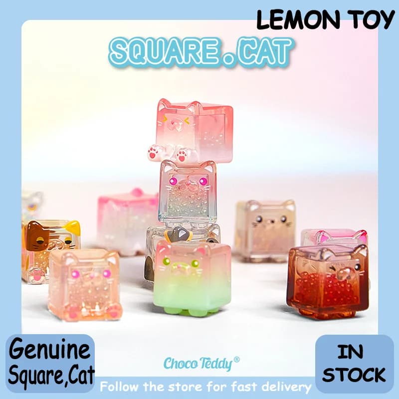 Genuino Square.Cat V2 Serie rinfrescante per la freschezza Borsa per scatola cieca Mini bambola Collezione carina Ornamento da tavolo Regalo di tendenza della moda