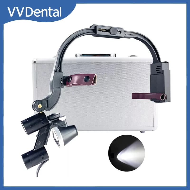 Dental LED Front Lamp Binocular Enlargement Lenten with 2.5X 3.5X magnification Convenient belt 5W Dental Surgical Headlight Enlargement Lenten