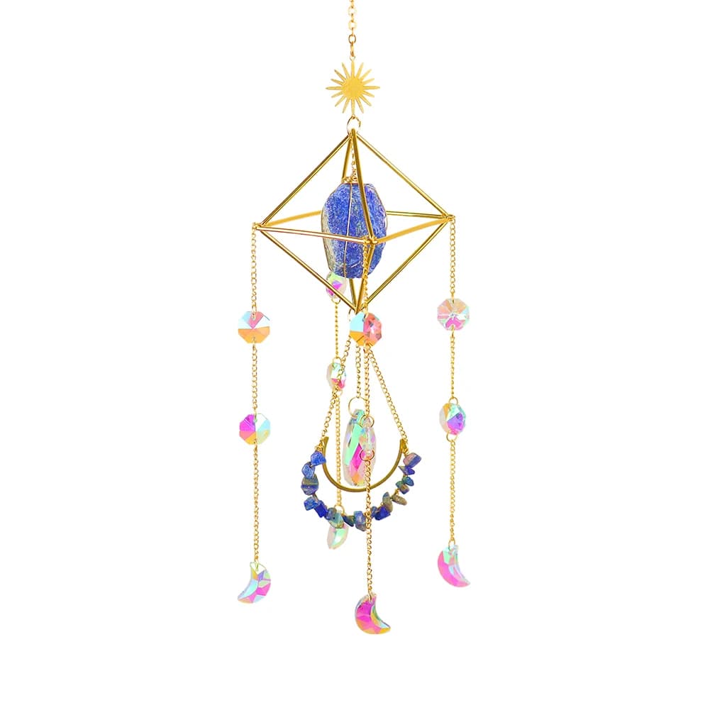 Crystal Wind Chime Sunlight Catcher Lighting Pendant Hanging Drop Ornament Rainbow Maker Courtyard Bedroom Decor