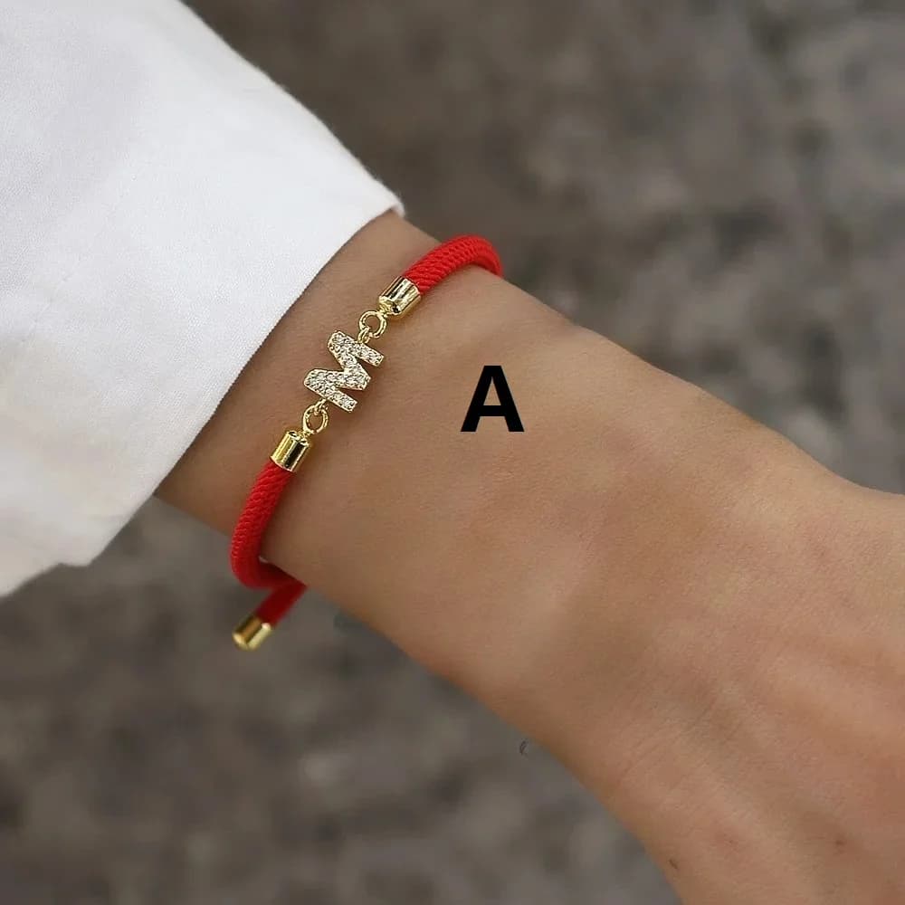 2025 marchio di moda lettera iniziale braccialetto di fascino donne pavimenta zirconi 26 AZ braccialetto di corda regolabile gioielli da donna regalo BZ004