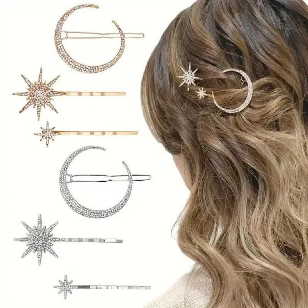Fermaglio per capelli con strass a forma di stella tempestata di diamanti, nuovo stile coreano alla moda, fermaglio laterale semplice ed elegante, accessorio per capelli
