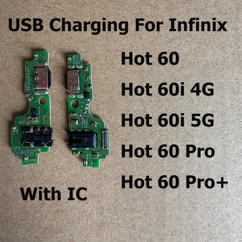 Per Infinix Hot 60 60i Pro 4G 5G USB Dock di ricarica Porta Mic Microfono Connettore rapido Scheda Cavo flessibile Parti di ricambio