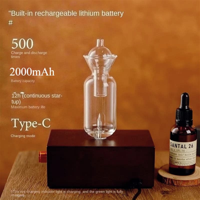 Mini portatile senza acqua diffusore di oli essenziali aromaterapia atomizzatore ricaricabile diffusore di aromaterapia vetro elettrico in legno