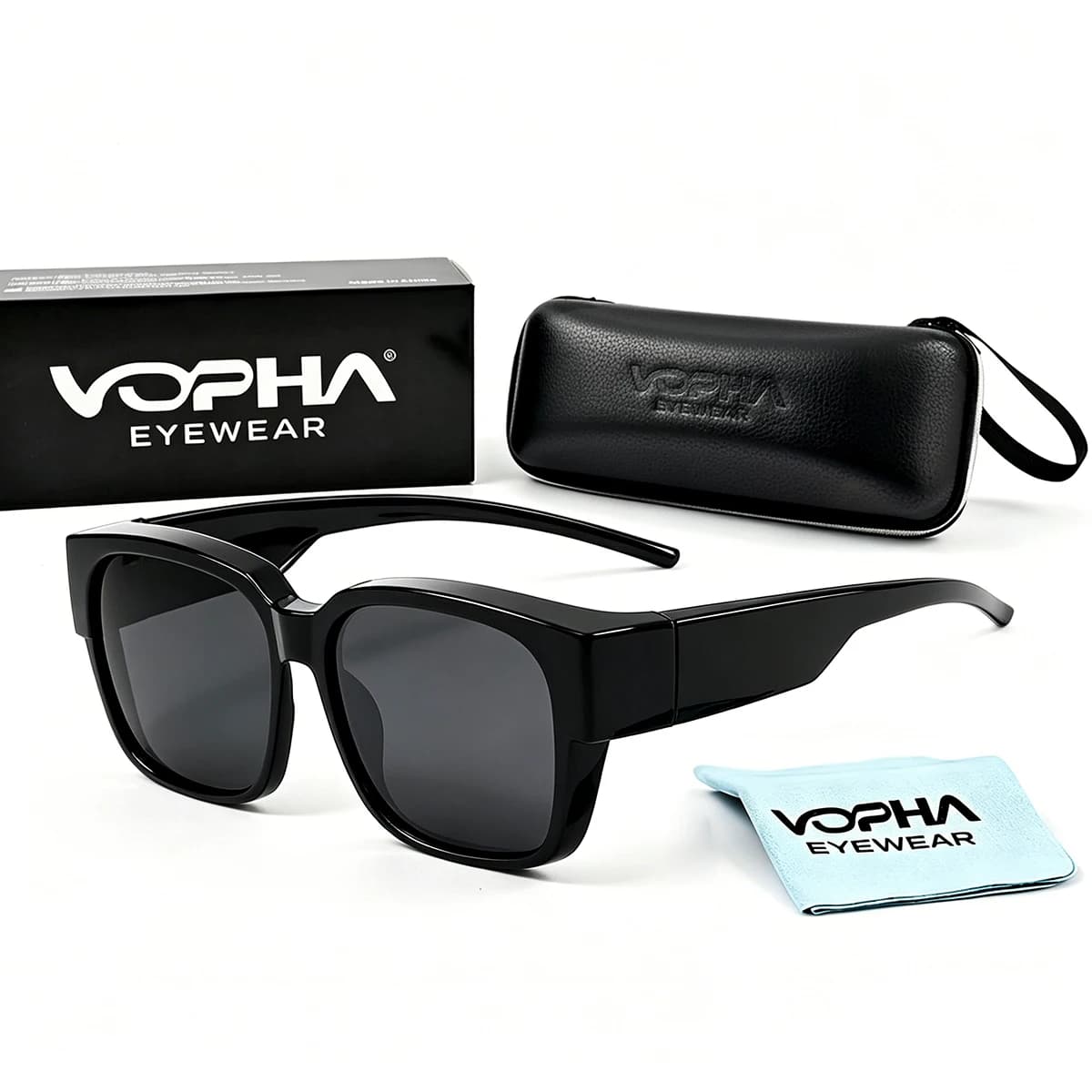 Occhiali da Sole Sovrapponibili per Donna e Uomo, Design Elegante a Occhio di Gatto, Protezione UV 100% T02