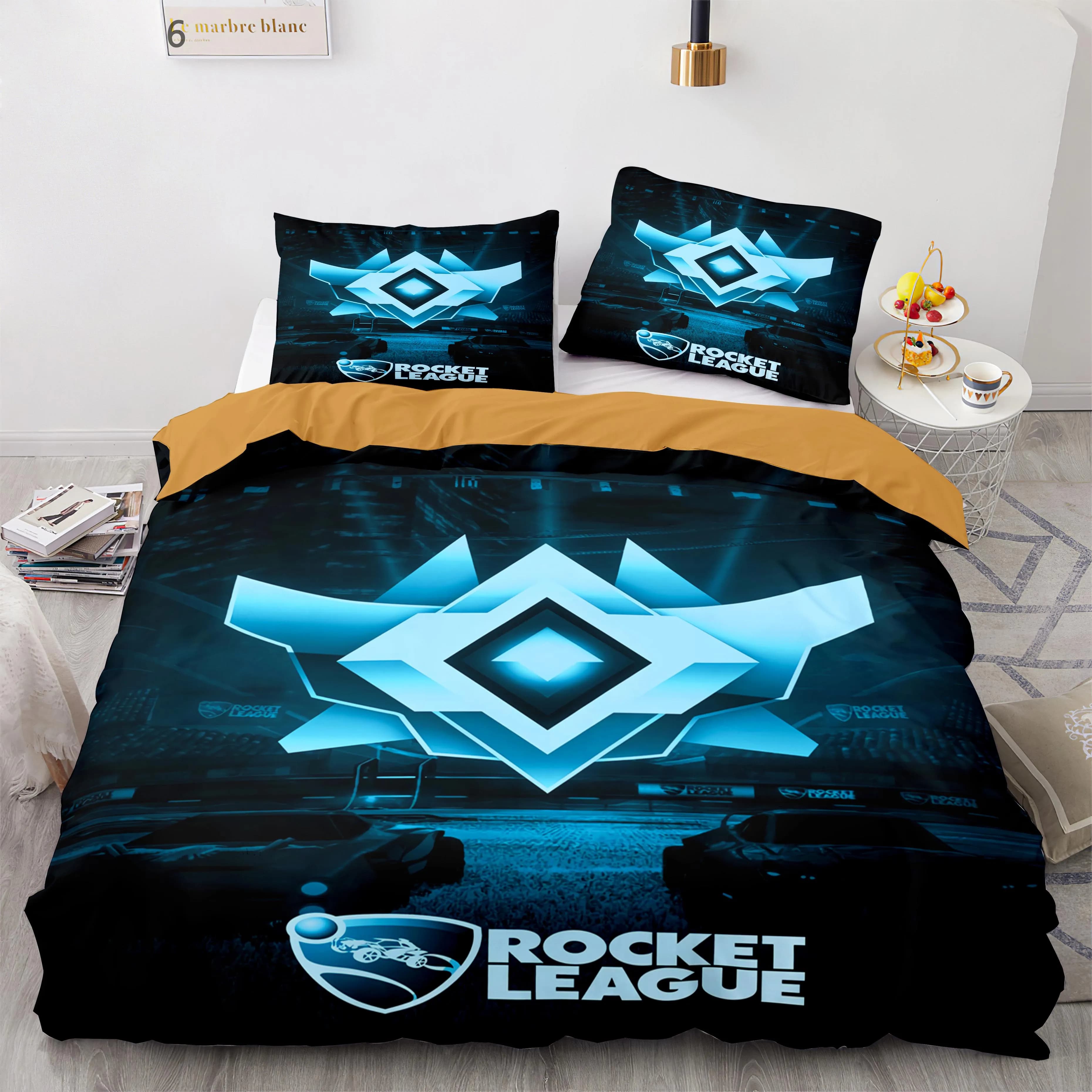 Set biancheria da letto Rocket League Copriletto singolo Twin Full Queen King Size Car Set letto Rocket League Copripiumino per camera da letto per bambini