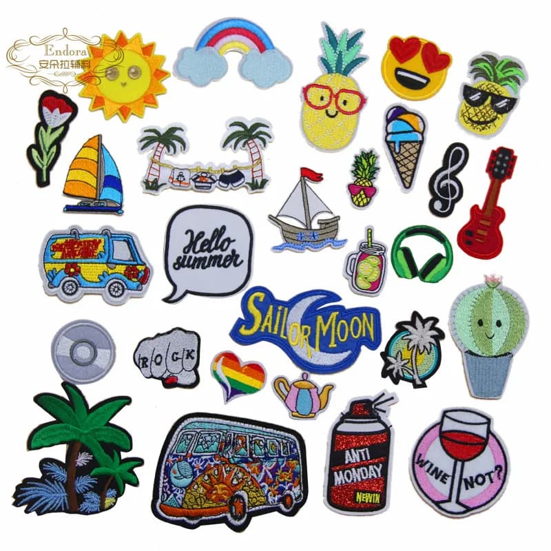 Nuovo Arrivo 10 Pz Ciao Estate Ananas Patch Ricamato Ferro Sul Abbigliamento di Moda Borsa Cappello Scarpa Motivo Applique Accessorio FAI DA TE