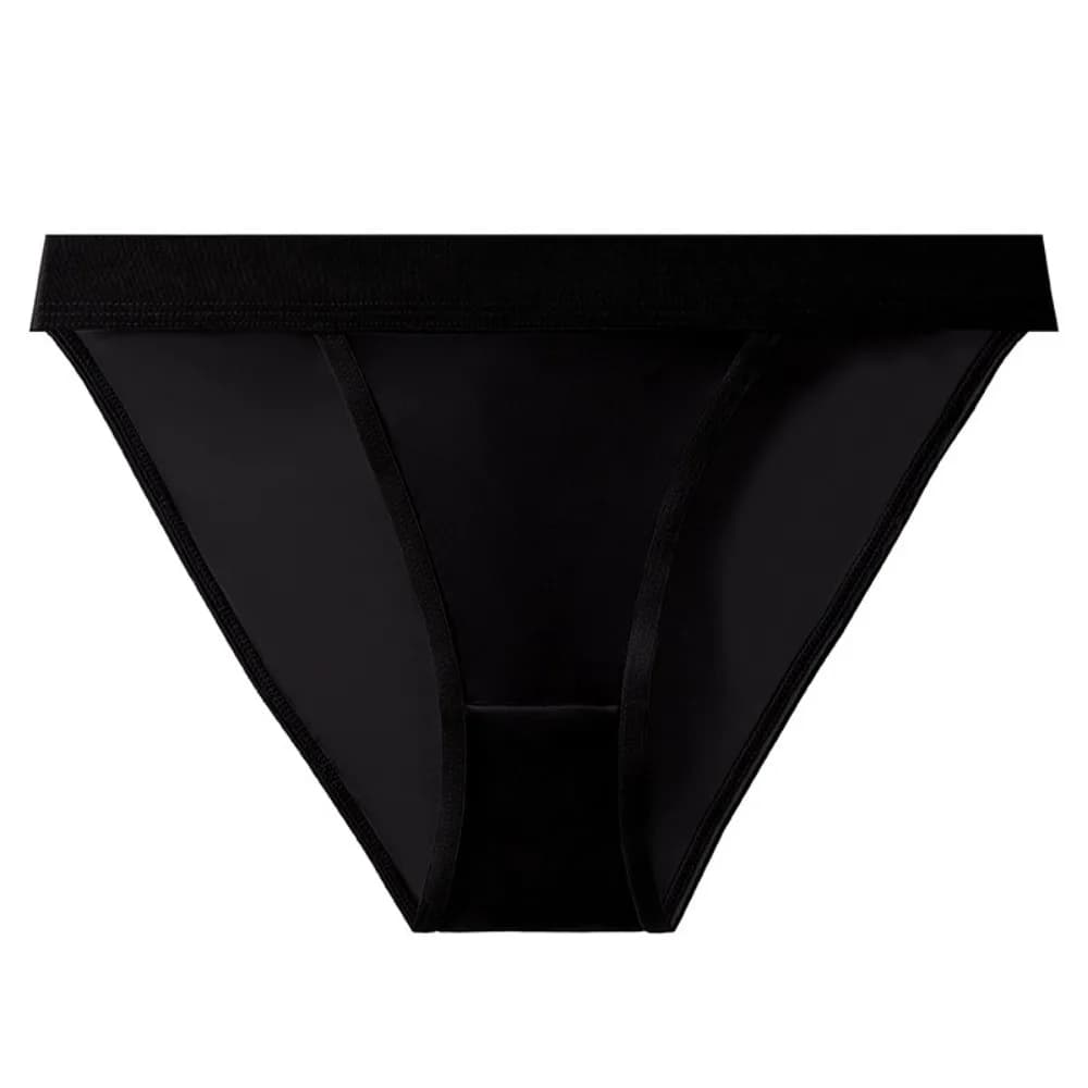 Comfortable Low Waist Satin Silk Briefs Solid Color Underpants Ice Silk Panties Seamless Cotton Crotch Women's Underwear Lady