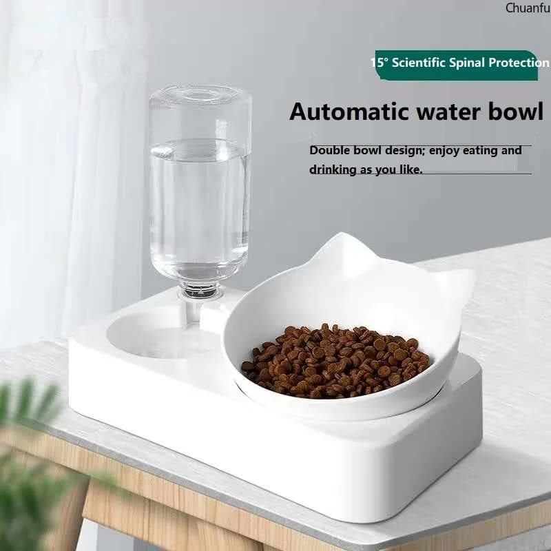 Nuovo Doppio Cane Gatto Ciotole Acqua e Ciotola di Cibo Per Animali Domestici Distributore di Acqua Fontana Bere Cani Distributore di Acqua GS06