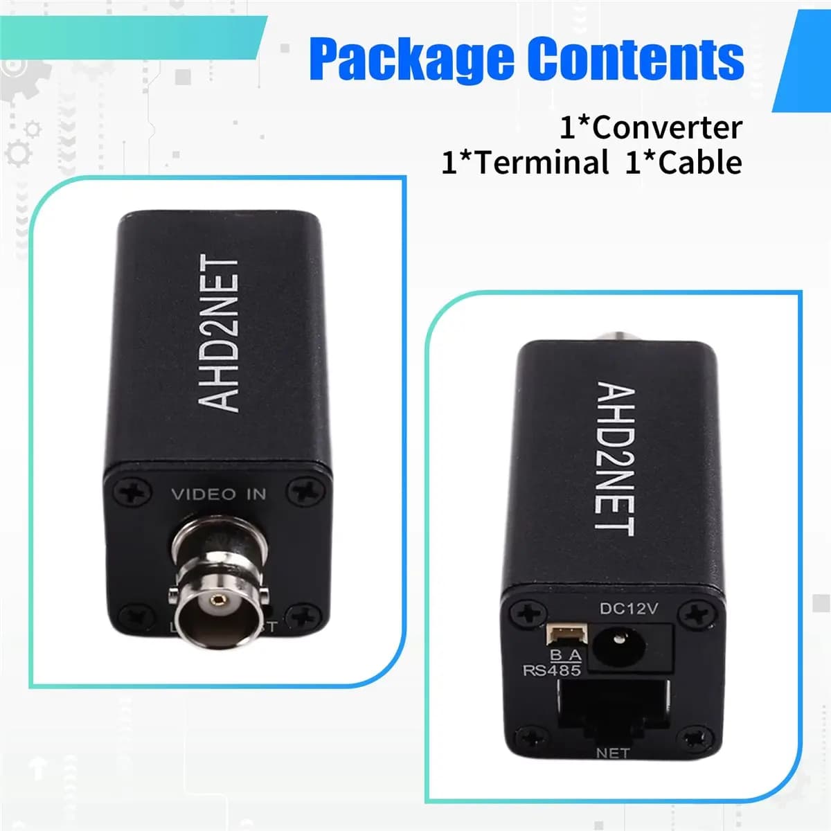 Dynamic AHD/TVI/CVI/CVBS to IP Video Encoder 1080P for ONVIF for NVR RJ45 for Analog Security Camera Conversion,Without POE