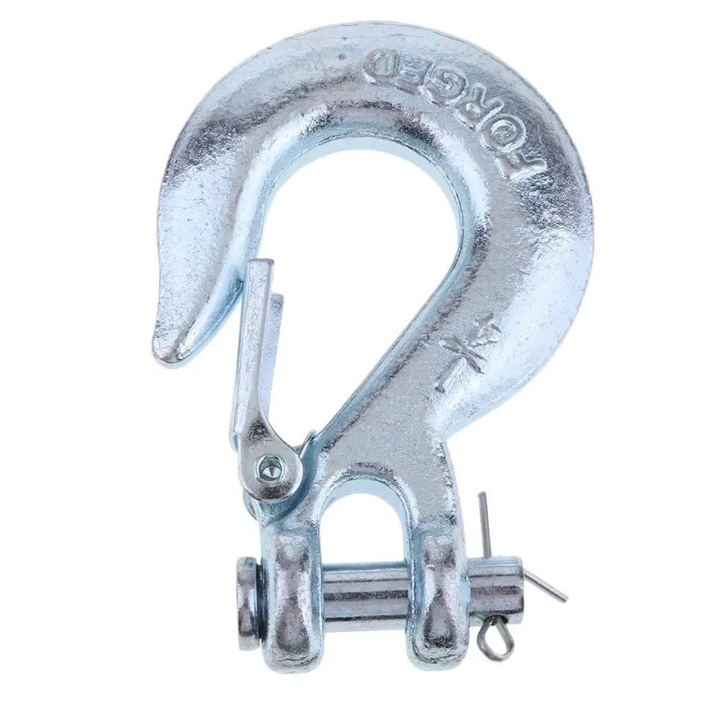 Gancio di traino per verricello da 1/4 di pollice, in ferro resistente, con chiusura di sicurezza, per accessori verricello ancora barca