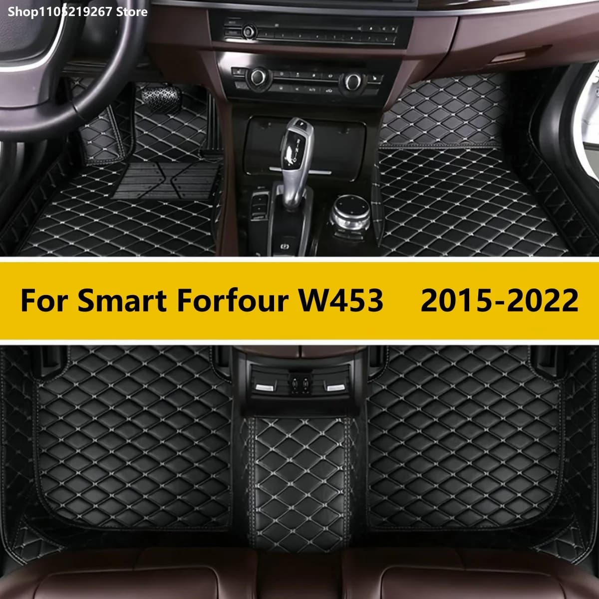 Tappetini per auto per Smart Forfour W453 2015 2016 2017 2018 2019 2020 2021 2022 Tappetini per auto Set completo impermeabile per tutte le stagioni