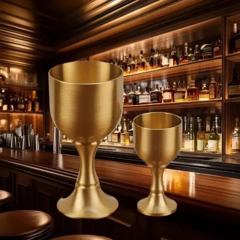 NUOVO Calice in Ottone per Ristorante, Bicchiere da Vino Rosso e Bianco, Artigianato in Rame, Decorazione in Rame, Mini Bicchierino da Shot