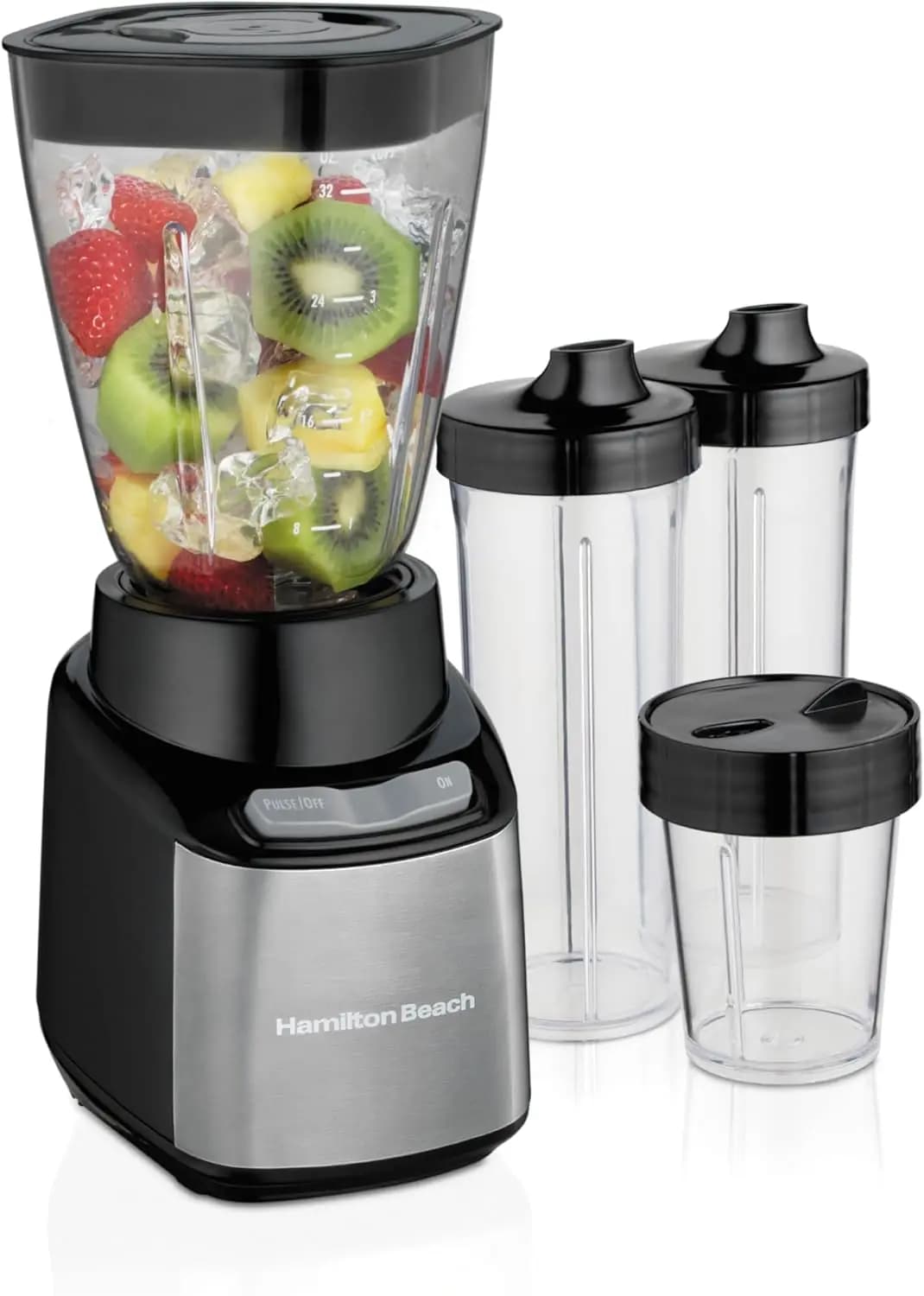 For Smoothies - Black and Stainless Shatterproof BPA Free Blender with 4 Jars and 650 Watts