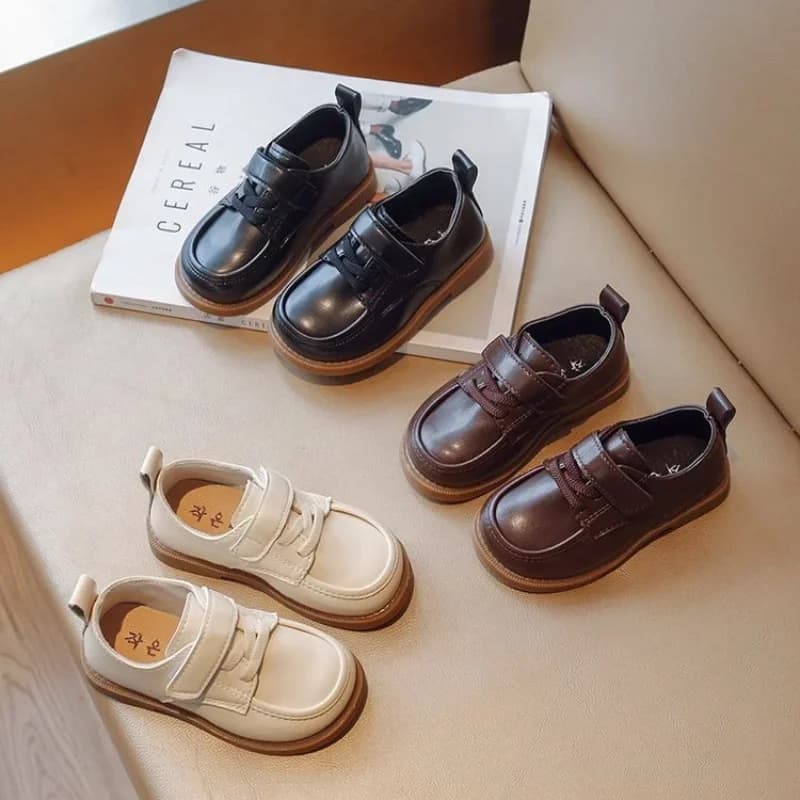 Girl Party PU Shoes For Kids Children Dress Black School Loafer Boys Flats Shoes