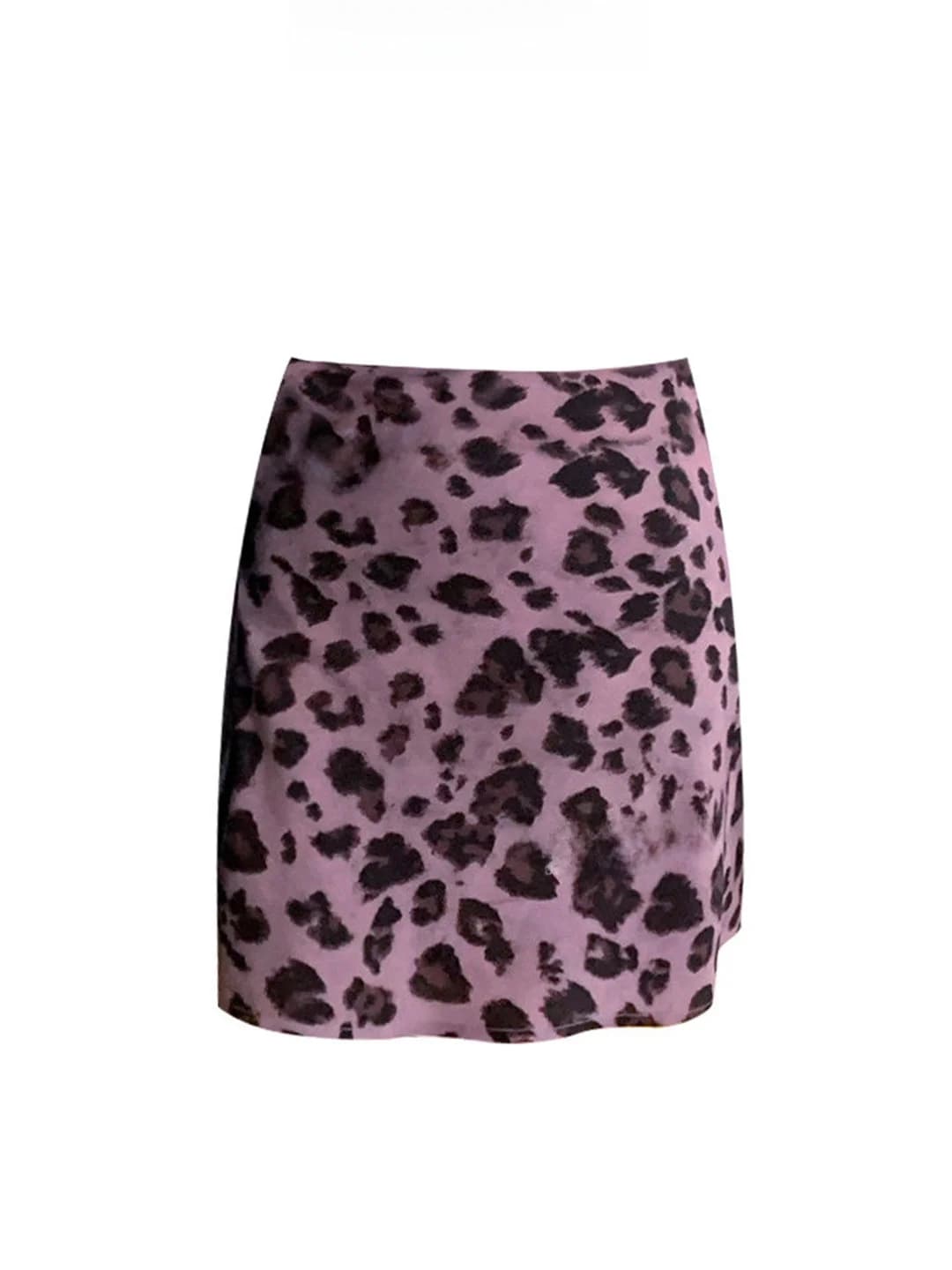 Abito Romantico Viola con Stampa Leopardata e Collo all'Americana da Donna, Gonna Casual per Vacanze Primavera Estate, Taglie Forti, Moda