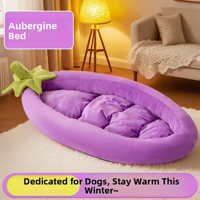 Cuccia per Animali Domestici Staccabile e Lavabile per Cani e Gatti, Stile Vegetale, Calda per l'Inverno, Tappetino Universale per Tutte le Stagioni, Taglia Media