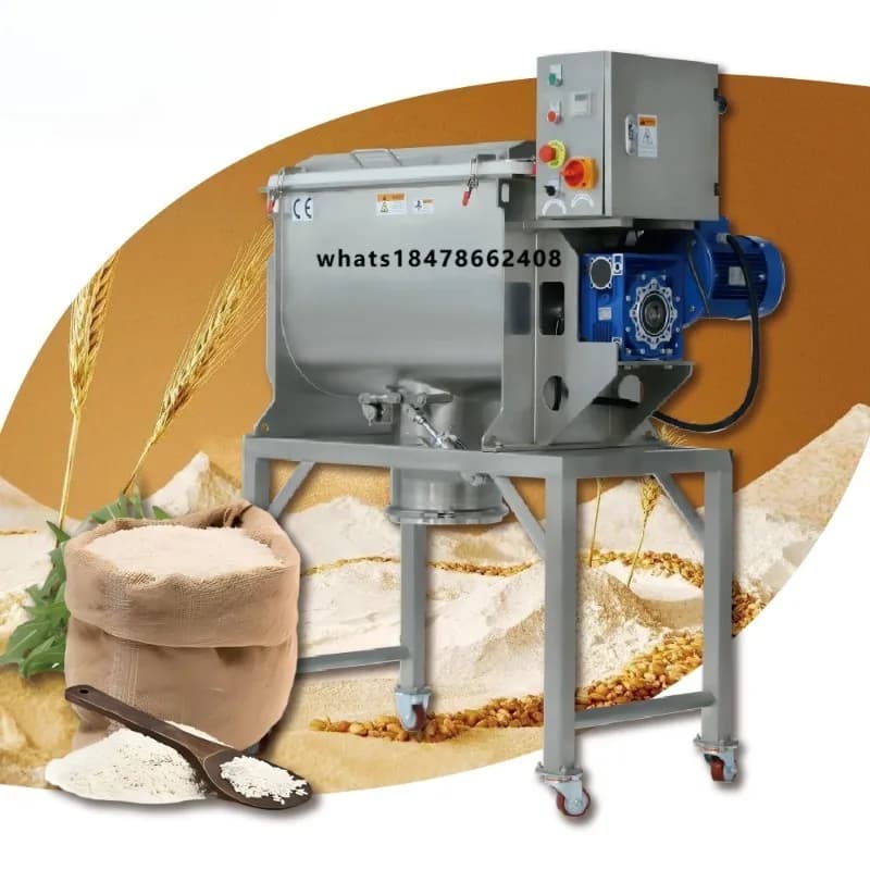 Automatic Horizontal double Ribbon Blender Powder Mixing Machine Animal Food Powder Mixer Machinery Industrial Equipment