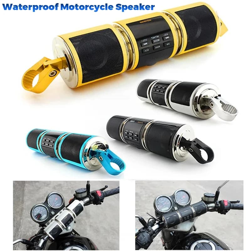 Audio per moto Radio FM AUX USB Scheda TF Display AUX compatibile con Bluetooth Lettore musicale MP3 Altoparlante stereo MT487 impermeabile