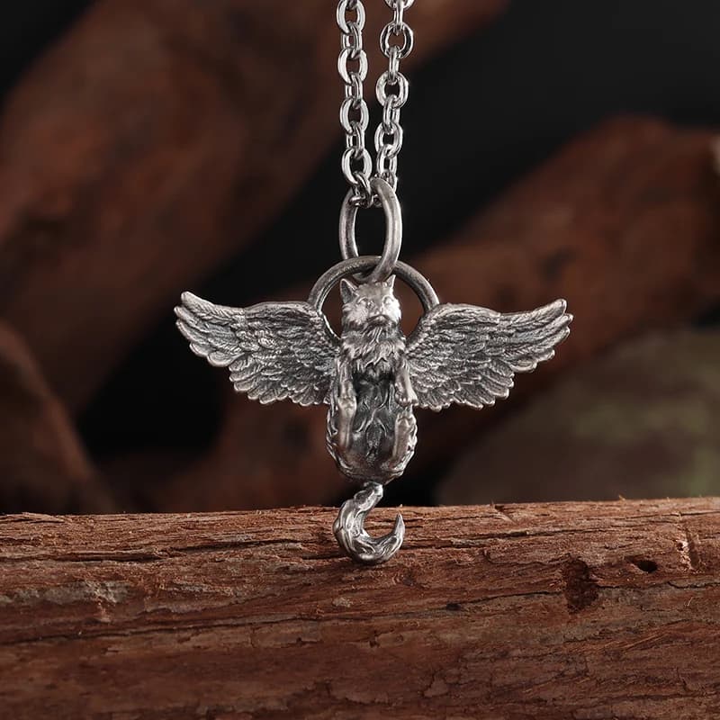 Exquisite Cute Cat Wings Animal Pendant Angel Pet Necklace Women\\'s Personalized Fashion Jewelry Couple Gift
